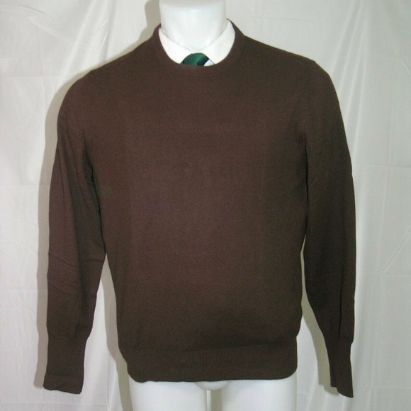 Jay Kos 100% Scotland Spun Cashmere Brown Crewneck Sweater Sz 52 Large - Picture 1 of 8
